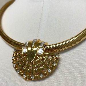 NSM 1992 Vintage 2-in-1 Gold Rhinestone Necklace